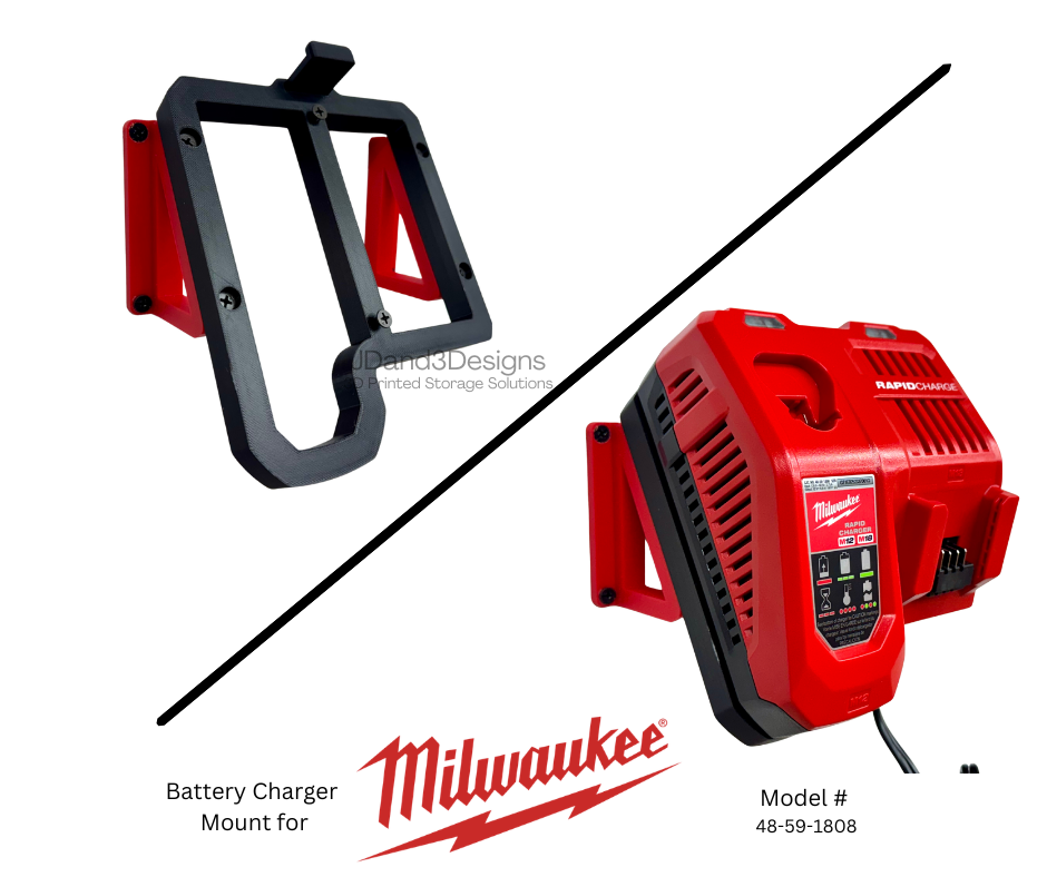 MOUNT for M12-M18 Combo Milwaukee RAPID CHARGER w/ Removable Top Clamp- Model #48-59-1808
