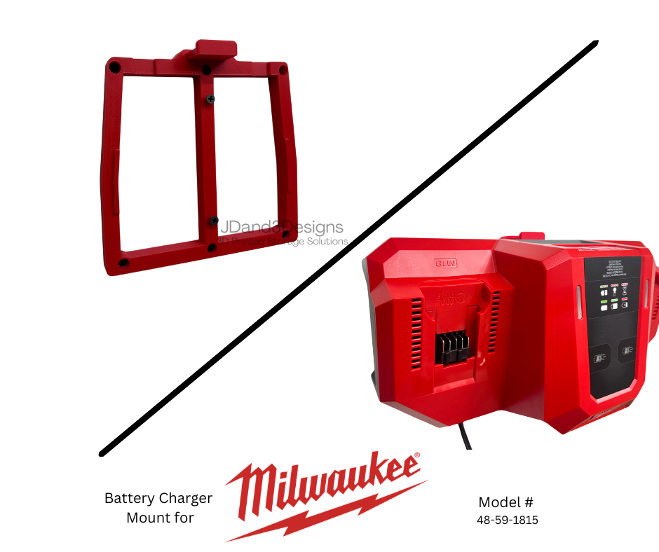 MOUNT for Milwaukee M18 Dual Bay Super Charger- Model 48-59-1815 Wall Mount