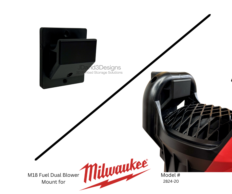 MOUNT for Milwaukee M18 Fuel Dual Battery Handheld Blower- Wall Holder for Leaf Blower
