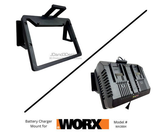 MOUNT for Worx Dual Battery Charger Model #WA3884- Wall Holder for Chargers