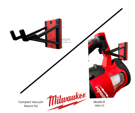 MOUNT for Milwaukee Compact Vacuum- Wall MOUNT Garage Tool Hangers