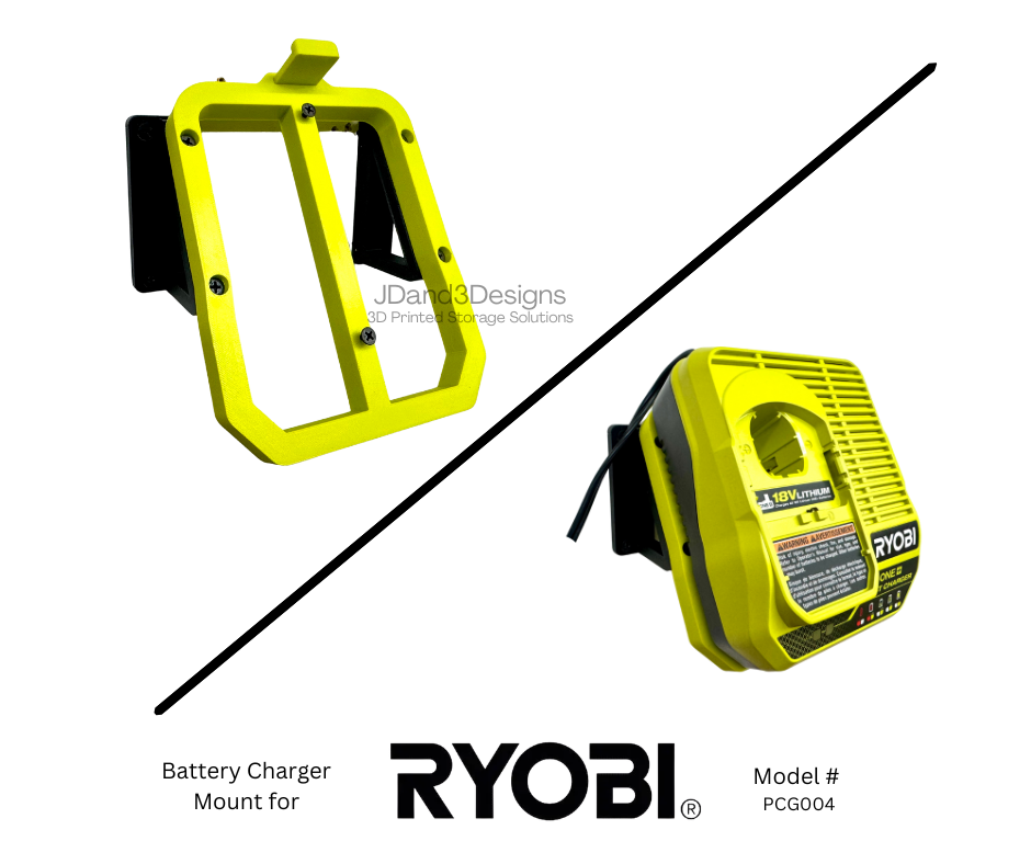 MOUNT for PCG004 Ryobi One + Fast Charger 18V- Charger/Battery Holder for Ryobi