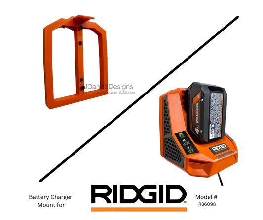 MOUNT for Ridgid Model #R86098 Max Output Battery Charger- Wall Holder for Chargers