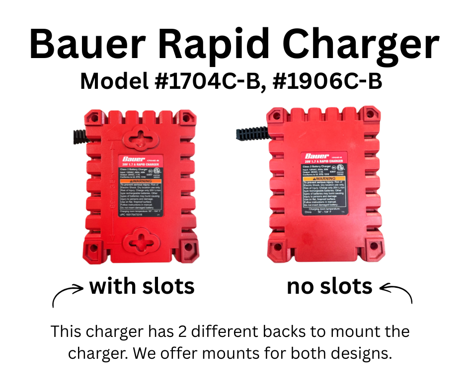 MOUNT for Bauer Rapid Charger- Model #1704C-B, #1906C-B
