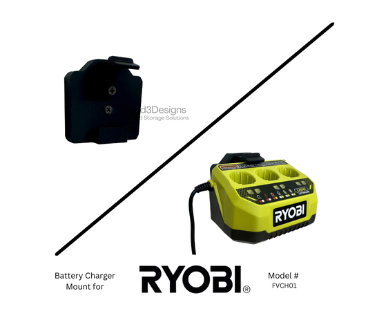 MOUNT for Ryobi FVCH01 Battery Charger- Charger/Battery Holder for Ryobi