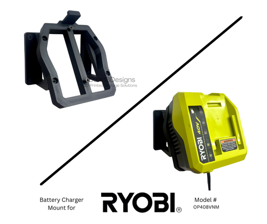 MOUNT for OP408VNM Ryobi 40v Battery Charger w/ Removable Top Clamp