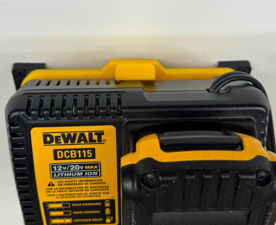 MOUNT for DCB112/DCB113/DCB115/DCB1104 Dewalt Battery Charger w/ removeable TOP CLAMP! - Dewalt Wall Mount for 12v/20vBattery Charger