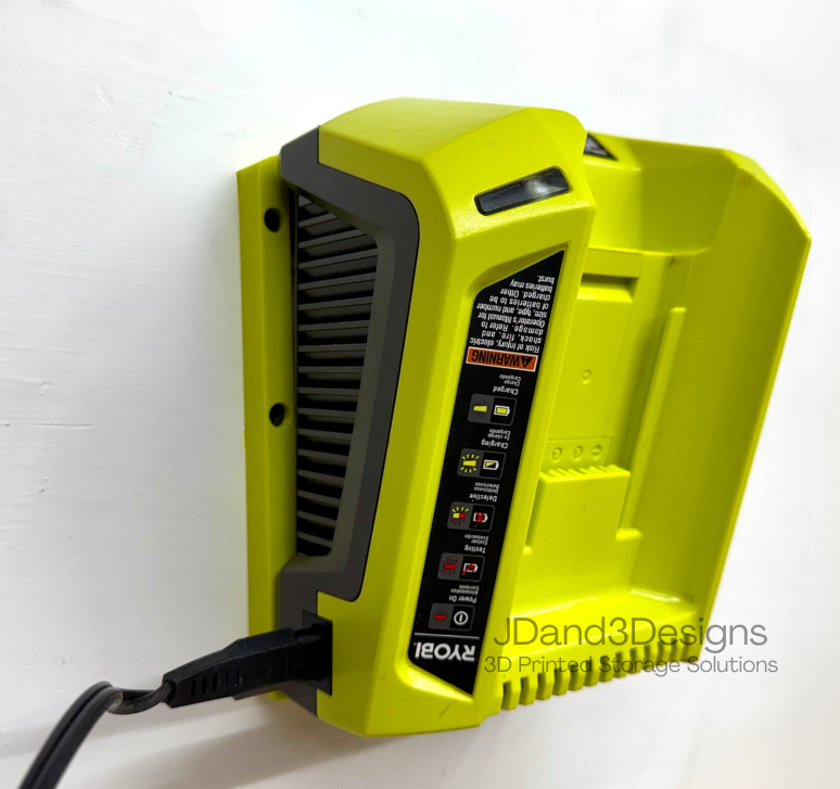 MOUNT for #OP400 Ryobi 40V Battery Charger - Wall Mounted Charger/Battery Holder