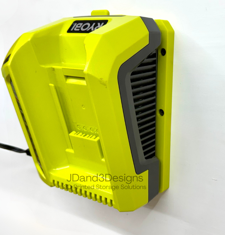 MOUNT for #OP400 Ryobi 40V Battery Charger - Wall Mounted Charger/Battery Holder
