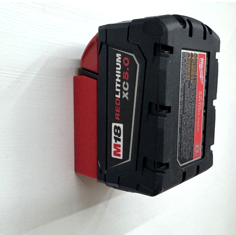 MOUNT for M18 Milwaukee Battery- Wall Battery Holder/ Battery Cover