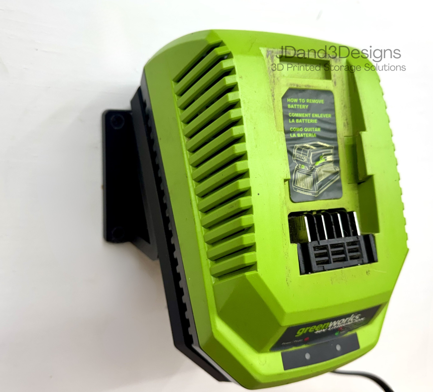 MOUNT for Greenworks Battery Charger Model #29482 w/ Removable Top Clamp