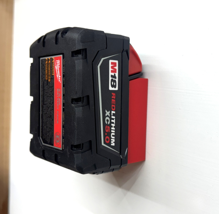 MOUNT for M18 Milwaukee Battery- Wall Battery Holder/ Battery Cover