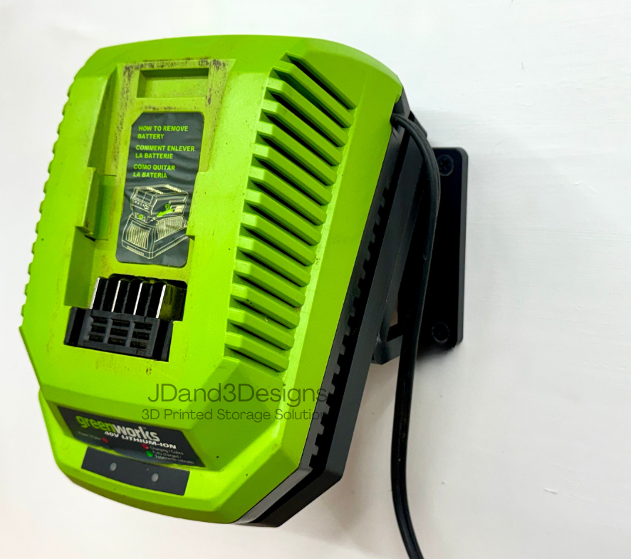 MOUNT for Greenworks Battery Charger Model #29482 w/ Removable Top Clamp