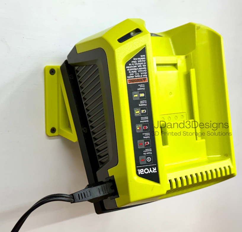 MOUNT for #OP400 Ryobi 40V Battery Charger - Wall Mounted Charger/Battery Holder