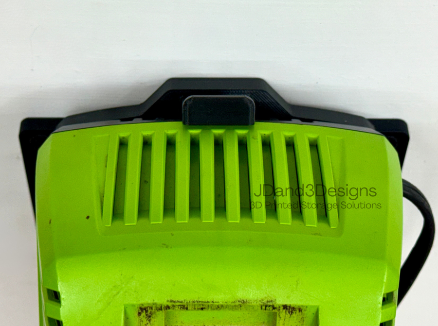 MOUNT for Greenworks Battery Charger Model #29482 w/ Removable Top Clamp