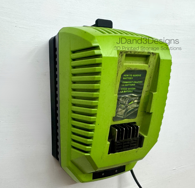 MOUNT for Greenworks Battery Charger Model #29482 w/ Removable Top Clamp