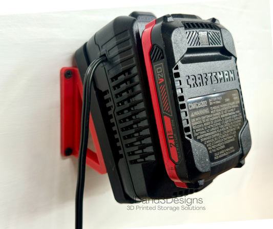 MOUNT for Craftsman V12/V20 Battery Charger- Craftsman Wall Mount for CMCB100 Battery Charger