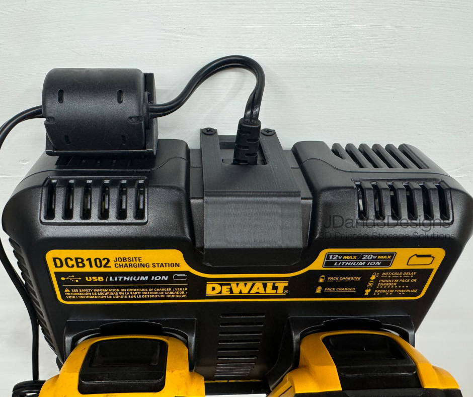 MOUNT for DCB102 Dual Dewalt Battery Charger- Double Dewalt Wall Mount for 12v/20vBattery Charger- Charger not included