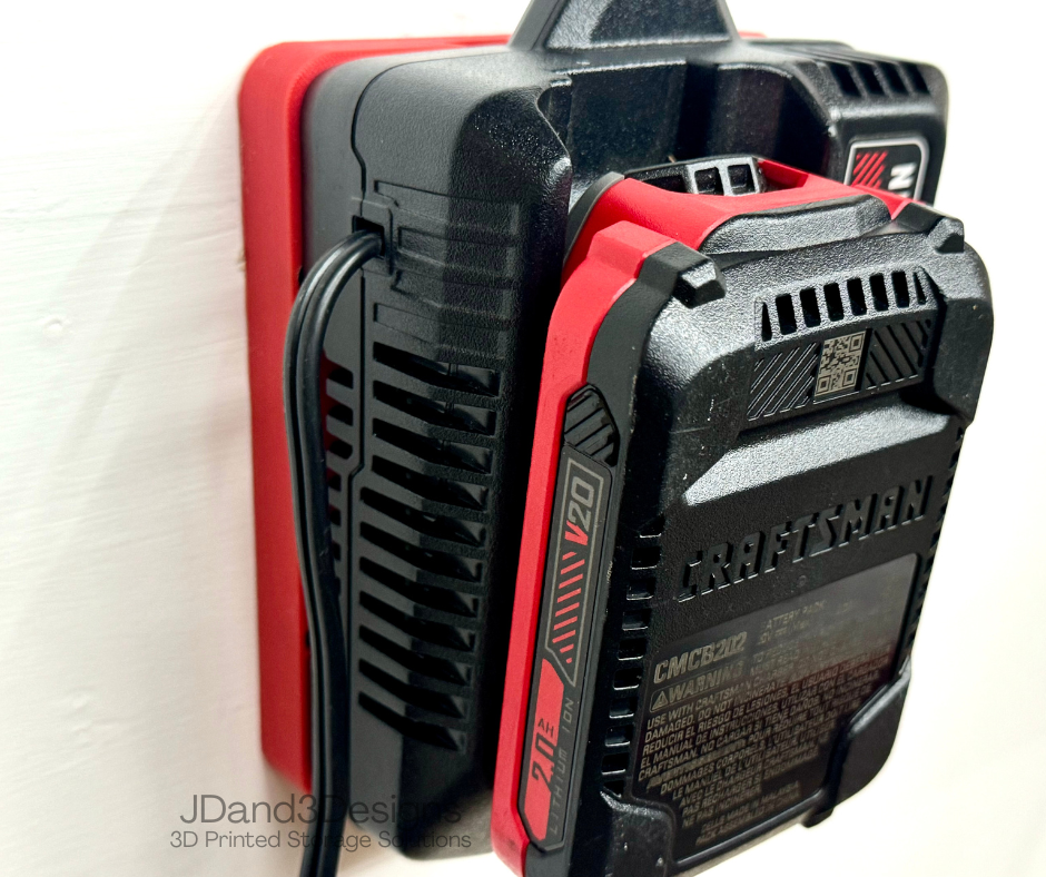 MOUNT for Craftsman V12/V20 Battery Charger- Craftsman Wall Mount for CMCB100 Battery Charger