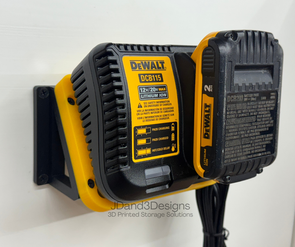 MOUNT for DCB112/DCB113/DCB115/DCB1104 Dewalt Battery Charger w/ removable TOP CLAMP - Dewalt Wall Mount for 12v/20vBattery Charger
