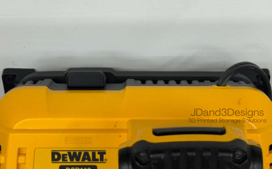 MOUNT for DCB118/DCB1106 Dewalt Battery Charger w/ removeable TOP CLAMP - Dewalt Wall Mount for 20v/60v Max Battery Charger