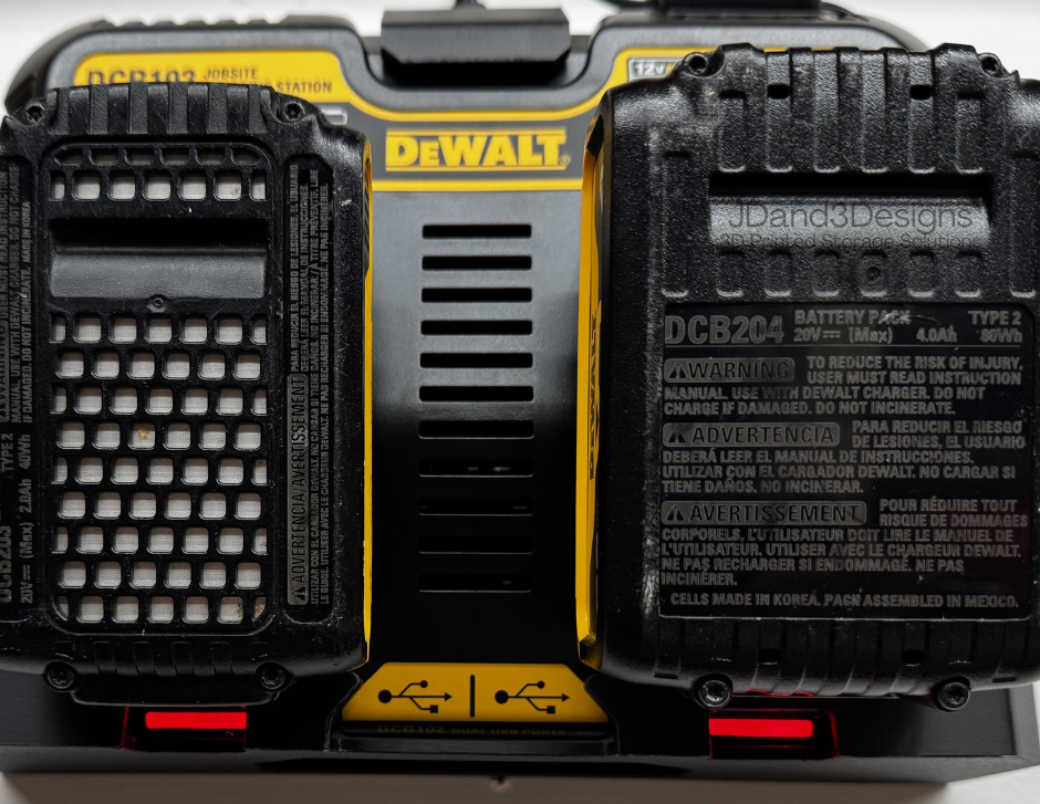 MOUNT for DCB102 Dual Dewalt Battery Charger- Double Dewalt Wall Mount for 12v/20vBattery Charger- Charger not included