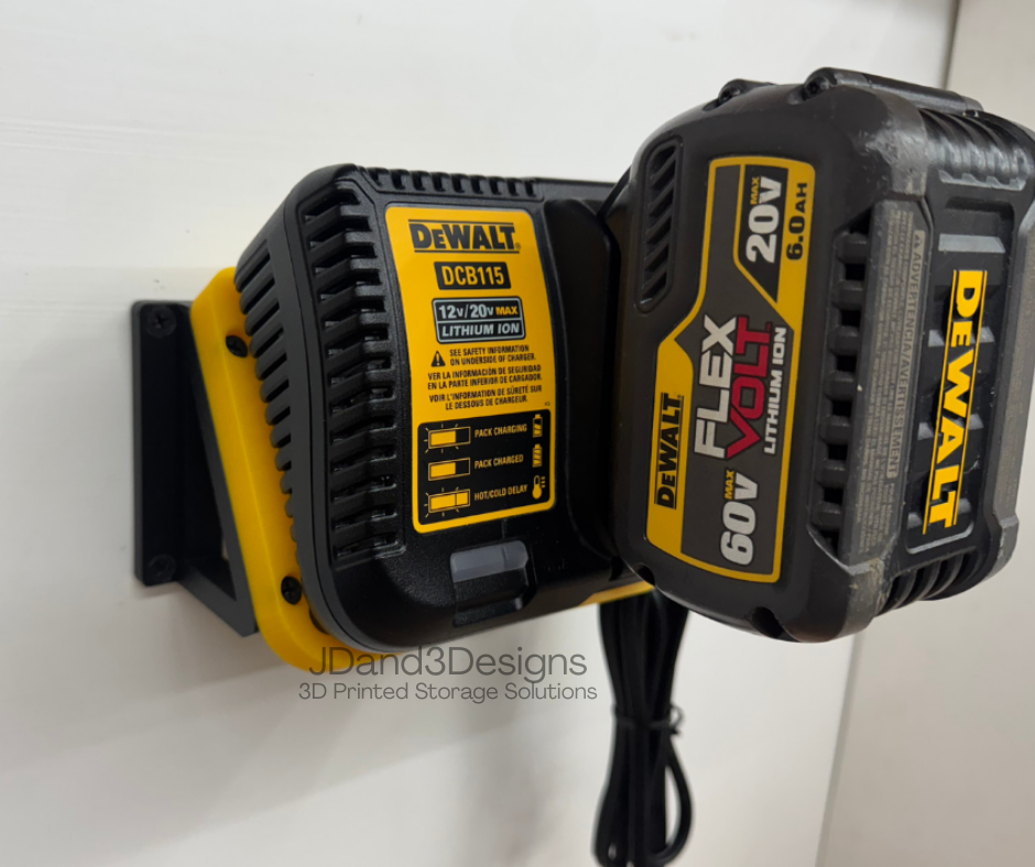 MOUNT for DCB112/DCB113/DCB115/DCB1104 Dewalt Battery Charger w/ removable TOP CLAMP - Dewalt Wall Mount for 12v/20vBattery Charger