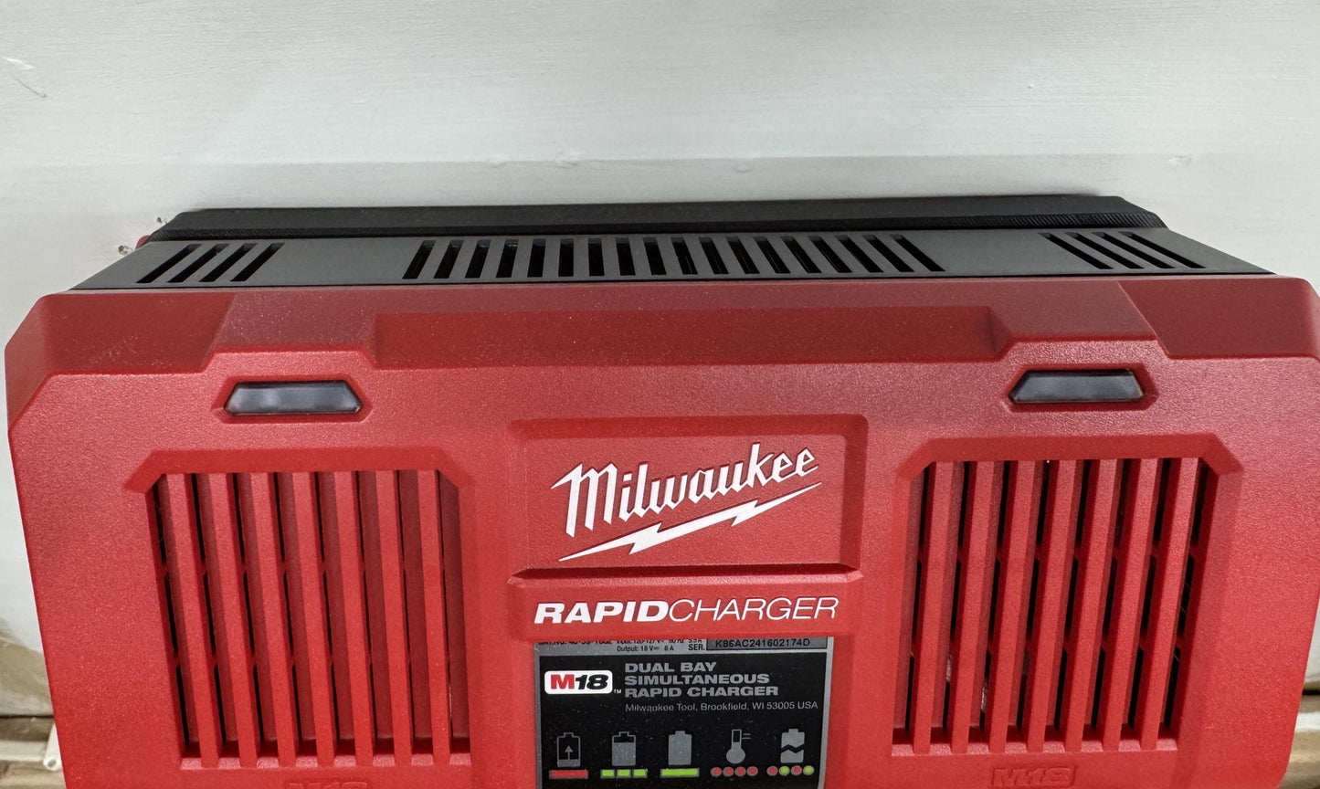 MOUNT for M18 Milwaukee Dual Rapid Charger- Double Milwaukee Wall Mount for M18 Batteries- Model 48-59-1802- Charger/Batteries not included