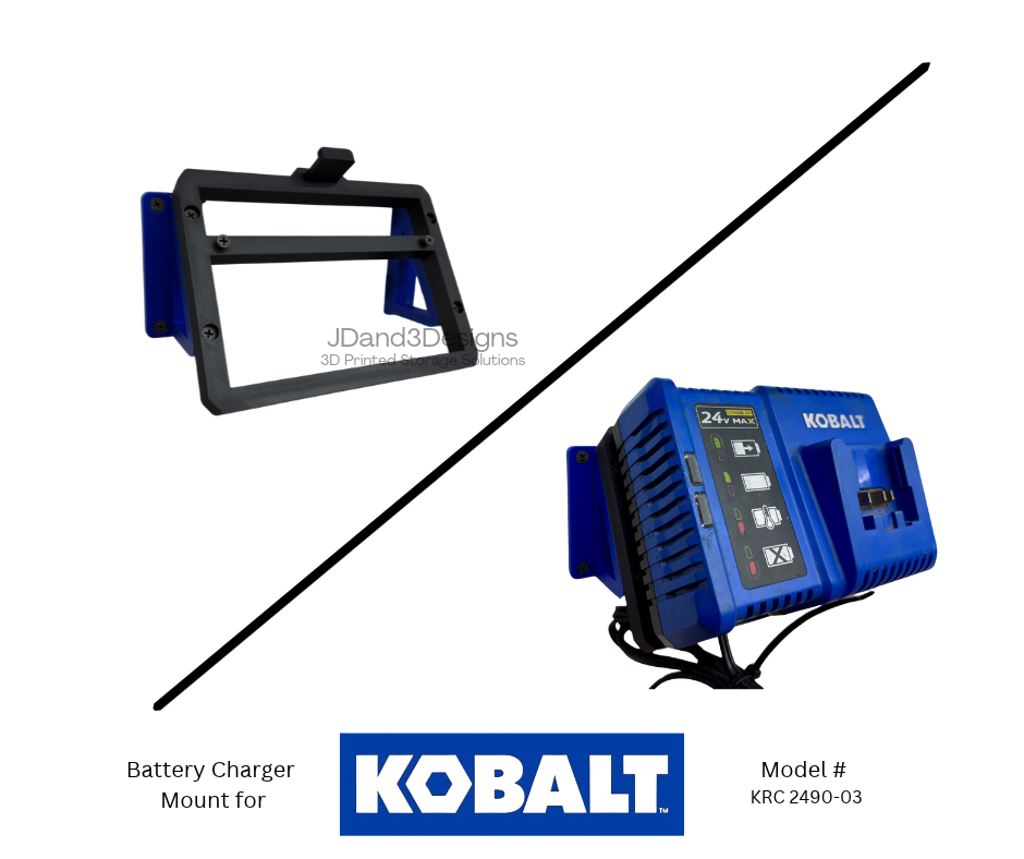MOUNT for Kobalt (#KRC 2490-03) 24v Max Battery Charger w/ Top Clamp